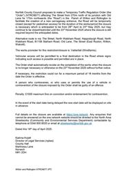 Temporary Traffic Regulation Order