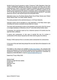 Temporary Traffic Regulation Order