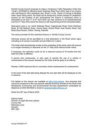 Temporary Traffic Regulation Order